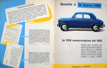 Fiat 1100 Millecento Modelprogam 1953 Carbrochure (8527)